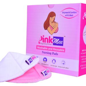 PinkMee Washable and Reusable Nursing Pads | Ultrasoft Breathable | Pack of 4